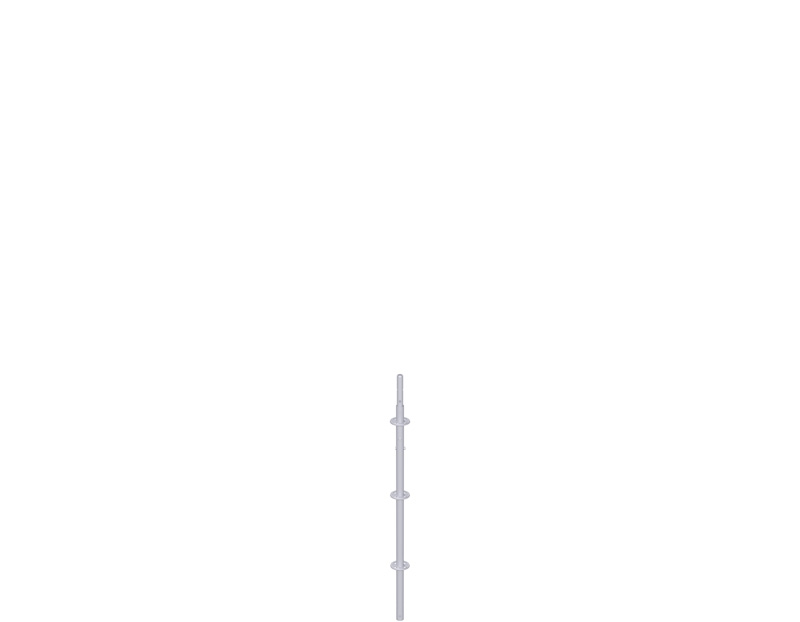 MODUL - Montant vertical en acier avec raccord de tube vissé 1.50 m