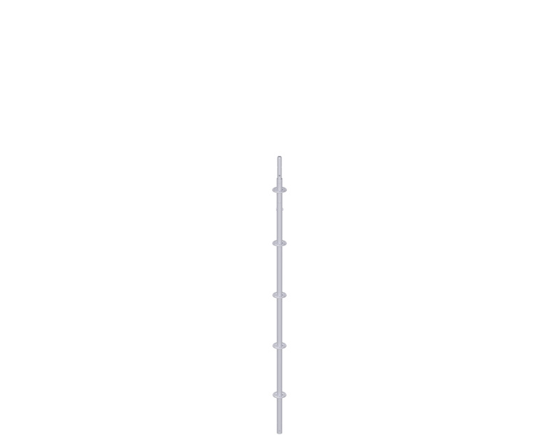 MODUL - Montant vertical en acier avec raccord de tube vissé 2.50 m