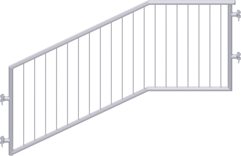 MULTI - Garde-corps d'escalier en acier avec sécurité enfant 2.57 x 1.00 m
