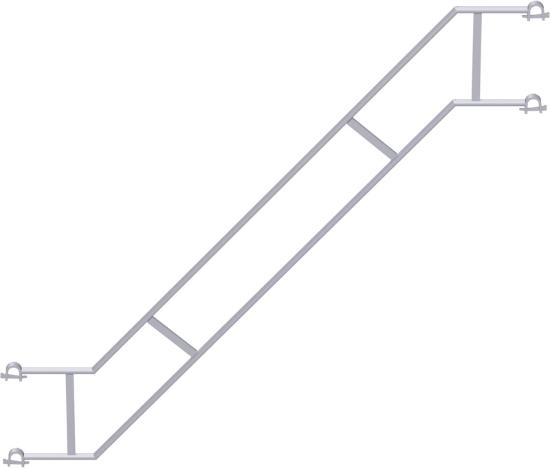 MULTI - Double garde-corps d'escalier en acier 3.07 x 2.00 m