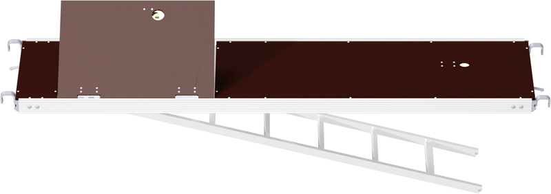 MULTI - Plancher alu/bois RE avec décalée et échelle 3.07 x 0.60 m