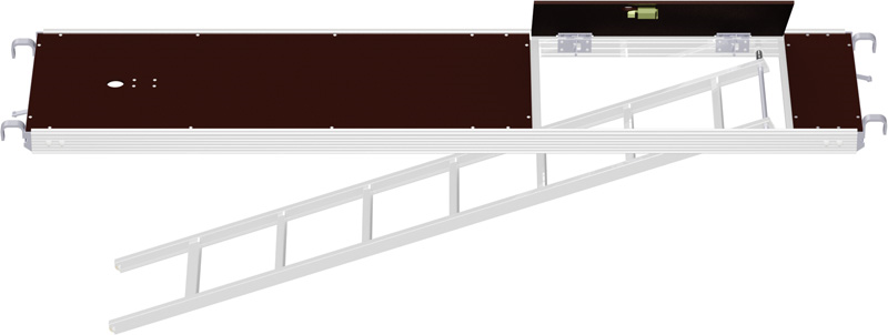 METRIQUE - Plancher alu/bois RE avec trappe décalée et échelle 2.50 x 0.60 m