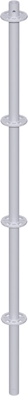 METRIQUE - Montant vertical en acier sans raccord de tube 1.96 m