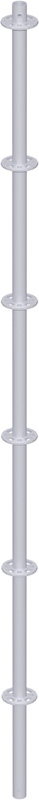 METRIQUE - Montant vertical en acier sans raccord de tube 2.96 m