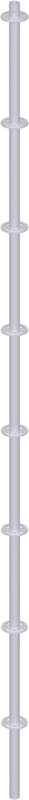 METRIQUE - Montant vertical en acier sans raccord de tube 3.96 m