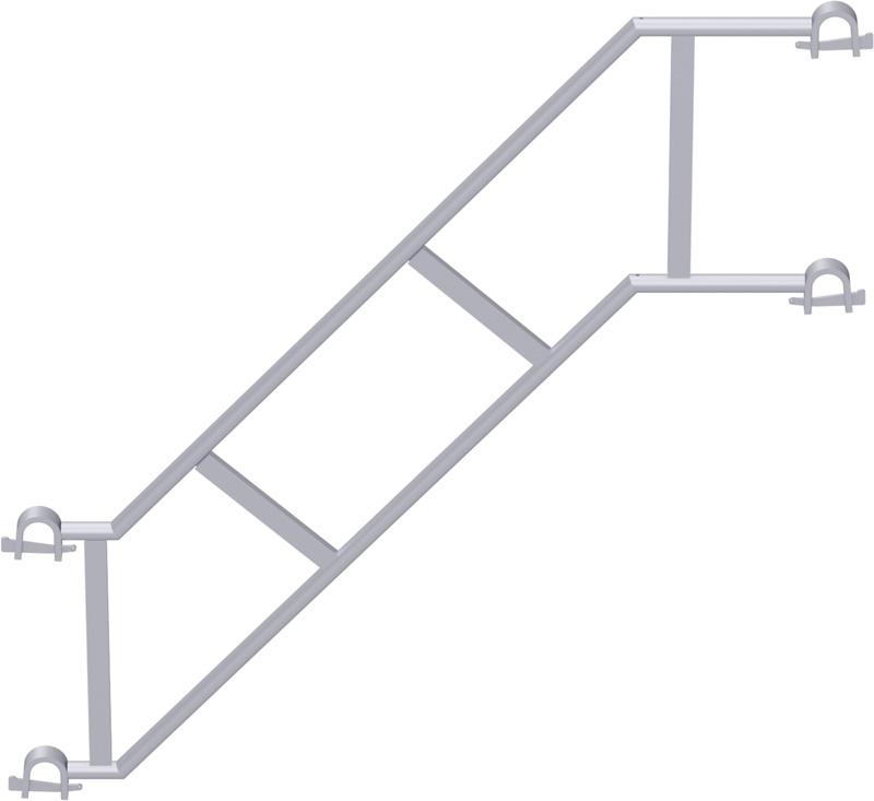 METRIQUE - Double garde-corps d'escalier en acier 1.39 x 1.00 m